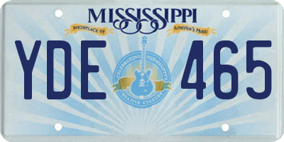 MS license plate YDE465