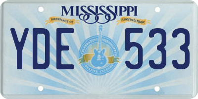 MS license plate YDE533