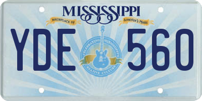 MS license plate YDE560