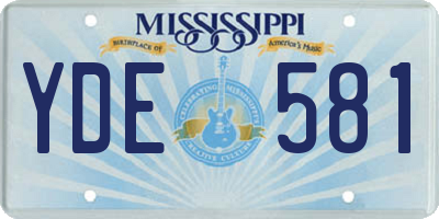 MS license plate YDE581