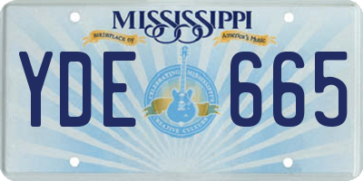 MS license plate YDE665