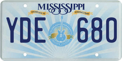 MS license plate YDE680