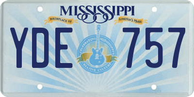 MS license plate YDE757