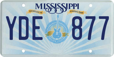 MS license plate YDE877