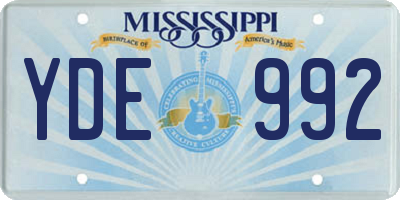 MS license plate YDE992
