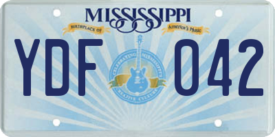 MS license plate YDF042