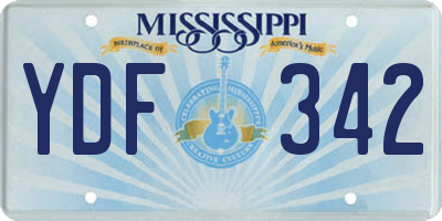 MS license plate YDF342