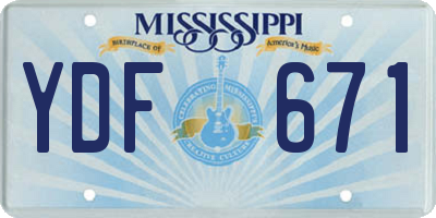 MS license plate YDF671
