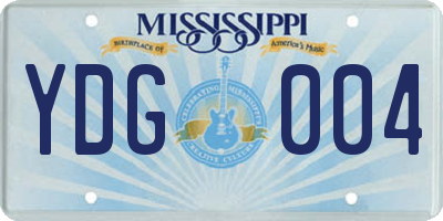 MS license plate YDG004