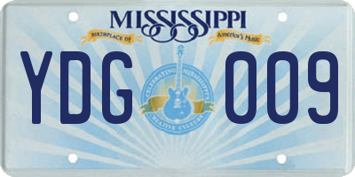 MS license plate YDG009