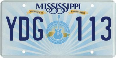 MS license plate YDG113