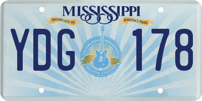 MS license plate YDG178