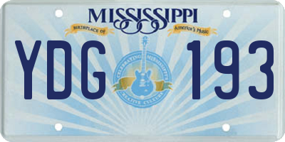 MS license plate YDG193