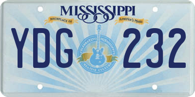 MS license plate YDG232