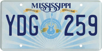 MS license plate YDG259