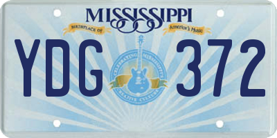 MS license plate YDG372