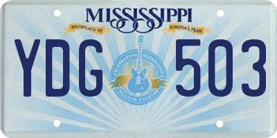 MS license plate YDG503
