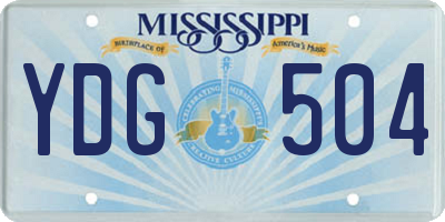 MS license plate YDG504