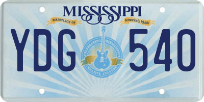 MS license plate YDG540