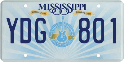 MS license plate YDG801
