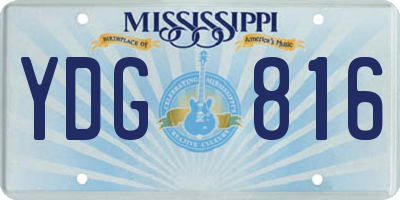 MS license plate YDG816
