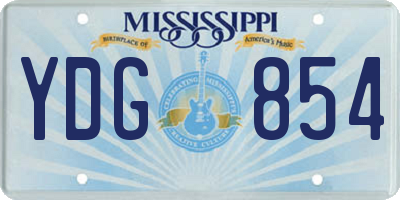 MS license plate YDG854