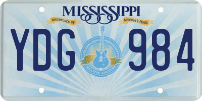 MS license plate YDG984