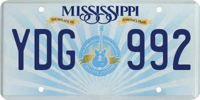 MS license plate YDG992