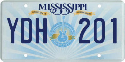 MS license plate YDH201