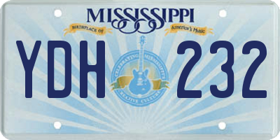 MS license plate YDH232