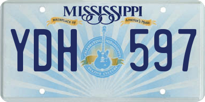 MS license plate YDH597