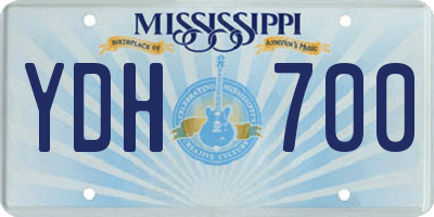 MS license plate YDH700