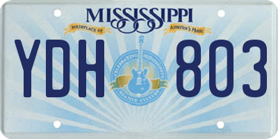 MS license plate YDH803