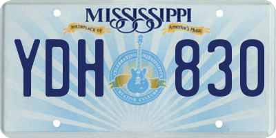 MS license plate YDH830
