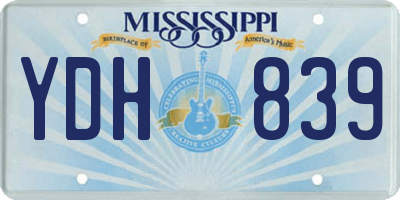 MS license plate YDH839