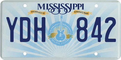 MS license plate YDH842