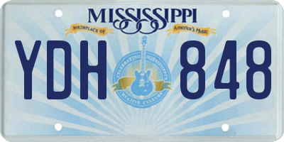 MS license plate YDH848