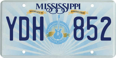 MS license plate YDH852