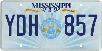 MS license plate YDH857