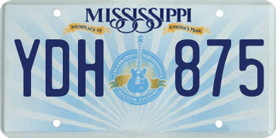 MS license plate YDH875