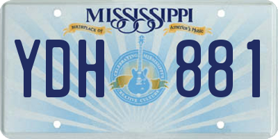 MS license plate YDH881