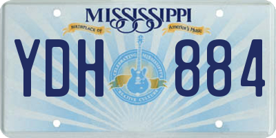 MS license plate YDH884