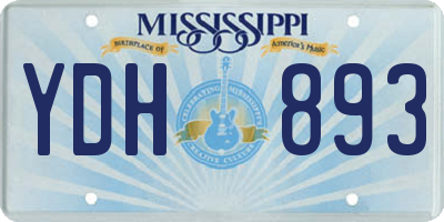 MS license plate YDH893