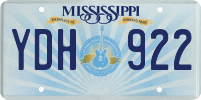 MS license plate YDH922