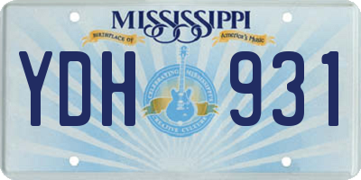 MS license plate YDH931