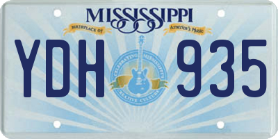 MS license plate YDH935