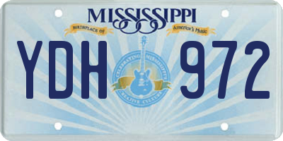 MS license plate YDH972