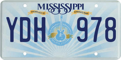 MS license plate YDH978