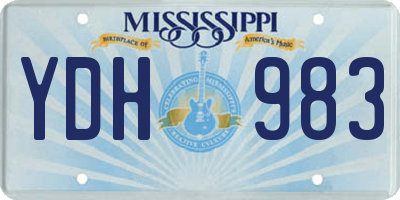 MS license plate YDH983