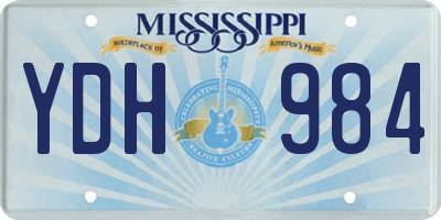 MS license plate YDH984